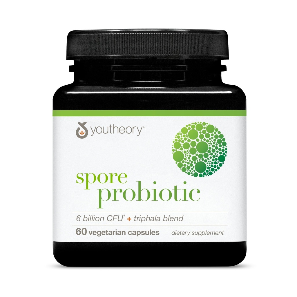Youtheory Spore Probiotic - 6 Billion CFU - Probiotische Verdauungsergänzung* - Resists Stomach Acid Breakdown* - Dairy, Gluten & Soy Free - 60 vegetarische Kapseln