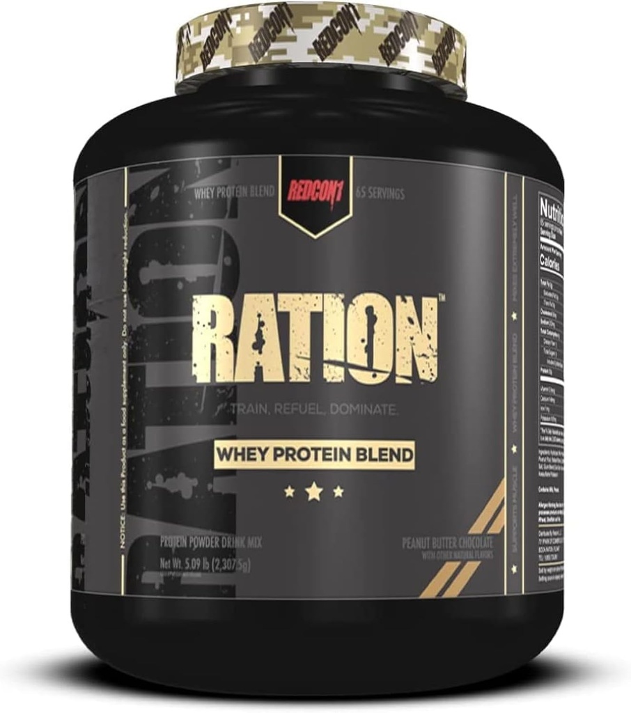 REDCON1 Ration - Protéines de lactosérum - 5,09 lbs (chocolat au beurre de peanut)