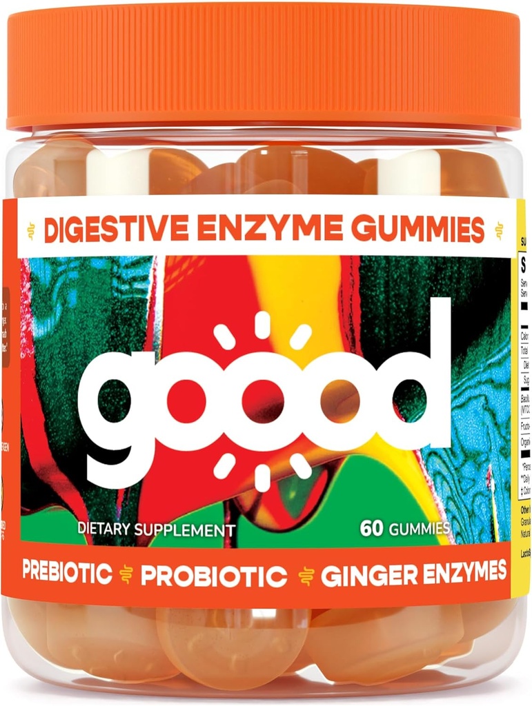 Goood Probiotic & Prebiotic Gummies - Probiotic Gummies for Women & Men with Digestive Enzyme - Zucchero Gratis Bambini Probiotici Gummies - Non OGM & Vegan Fiber Gummies for Bloating Relief - Limo Flavor