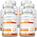 Genehmigte Wissenschaft Turmeric MD - mit BioPerine & 95% Standardisierte Kurkuminoide - 360 Kapseln (6 Monate Versorgung)