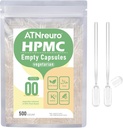 00 Empty Vegan Capsule con 2 Micro Spoons - 500 Count Empty Capsule Vegetariani - Capsule Pillole Vuote per Integratori In Polvere