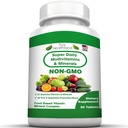 Pure Heathland Non-GMO Super Daily Multivitamin für Erwachsene – 42 natürliche Früchte & Gemüse Mischung mit 21 essentiellen Vitaminen & Minerals – Vegan Coating Tablets, 90 Count, Made in USA