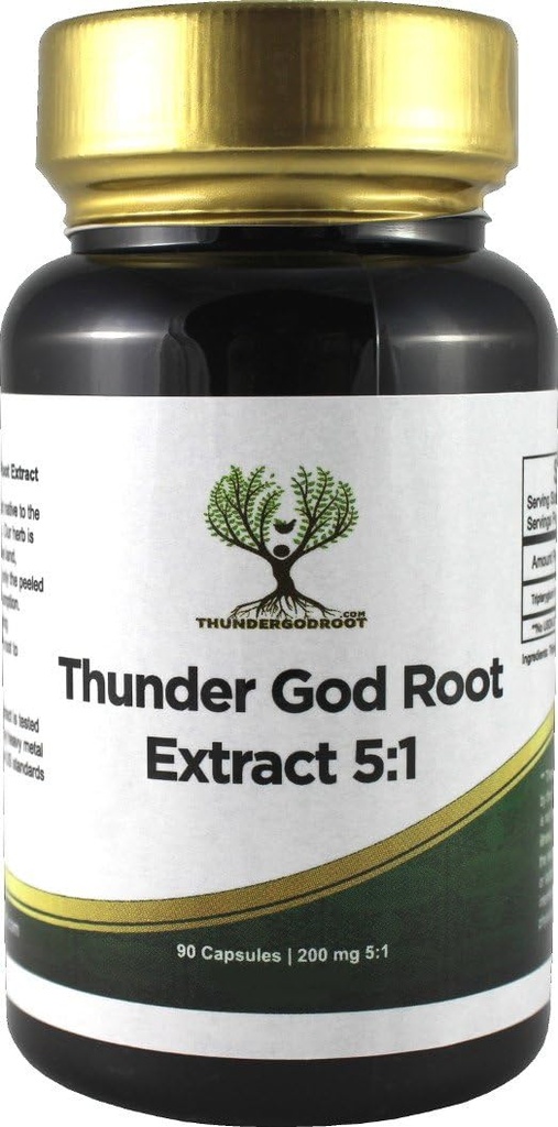 Thunder God Vine Root 5:1 Supplemento – Tripterygium Wilfordii Herbal Supplement – 200 mg di capsule con Lei Gong Teng Extract – Thunder God Vine Extract with Triptolide – 90 capsule