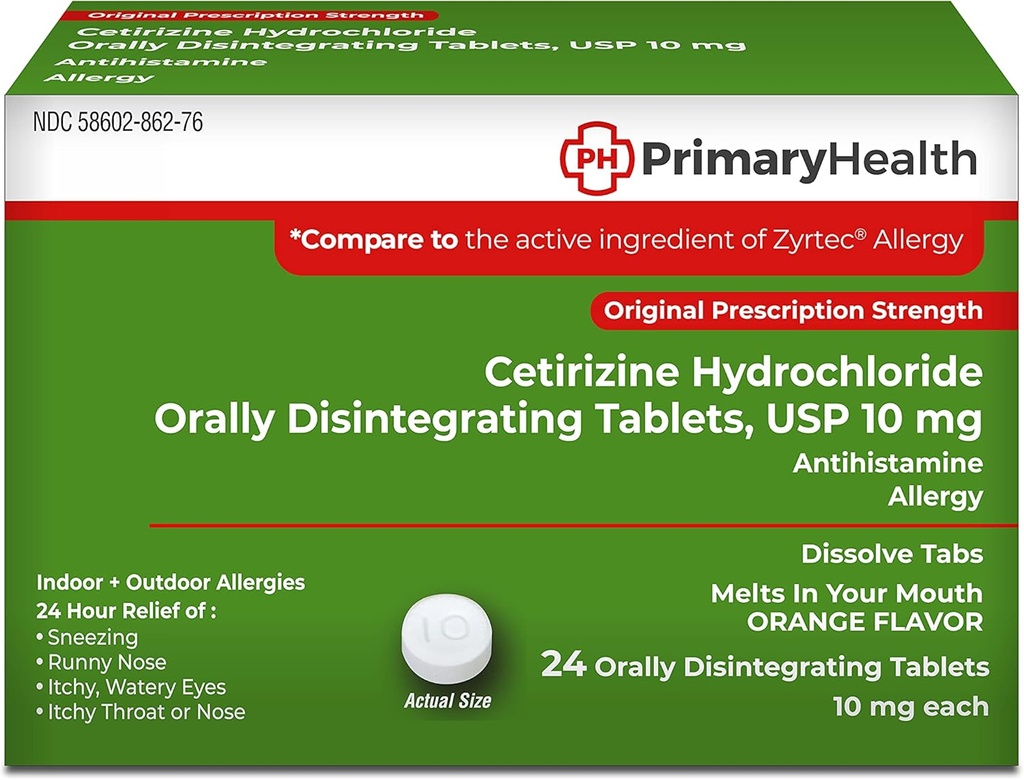 Cetirizine Hcl, 10mg Odt, 24 Count, 24 Count