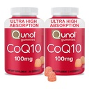 Qunol CoQ10 Gummis, CoQ10 100mg, Delicious Gummy Ergänzungen, hilft Herzgesundheit, Vegan, Glutenfrei, Ultra High Absorption, 2 Monate Versorgung (60 Zähler, Paket von 2)