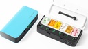 Dispenser di pillole con allarme, organizzatore di pillole di medicina quotidiana con fino a 7 allarmi un giorno, scatola di pedaggio intelligente 6 scomparti, Reminder del regalo del Ringraziamento di Natale per anziani (blu)