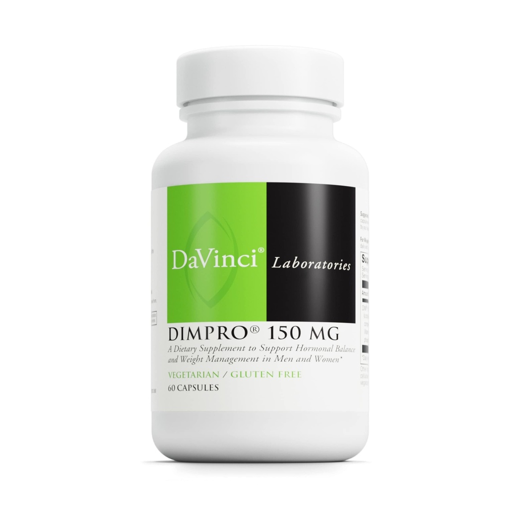 DAVINCI Labs DIMPro 150mg - Hilft Hormonal Balance, Estrogen Metabolismus und mehr mit DIM* - Glutenfrei - 60 Kapseln (60 Servietten)