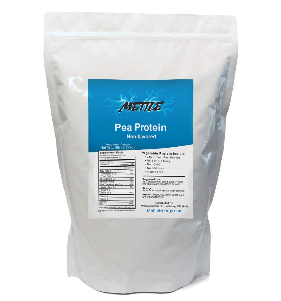 Pea Protein Powder - 5 Pfund - Bulk Pure Supplement (Unflavored) – Mettle Pea Protein Isolate