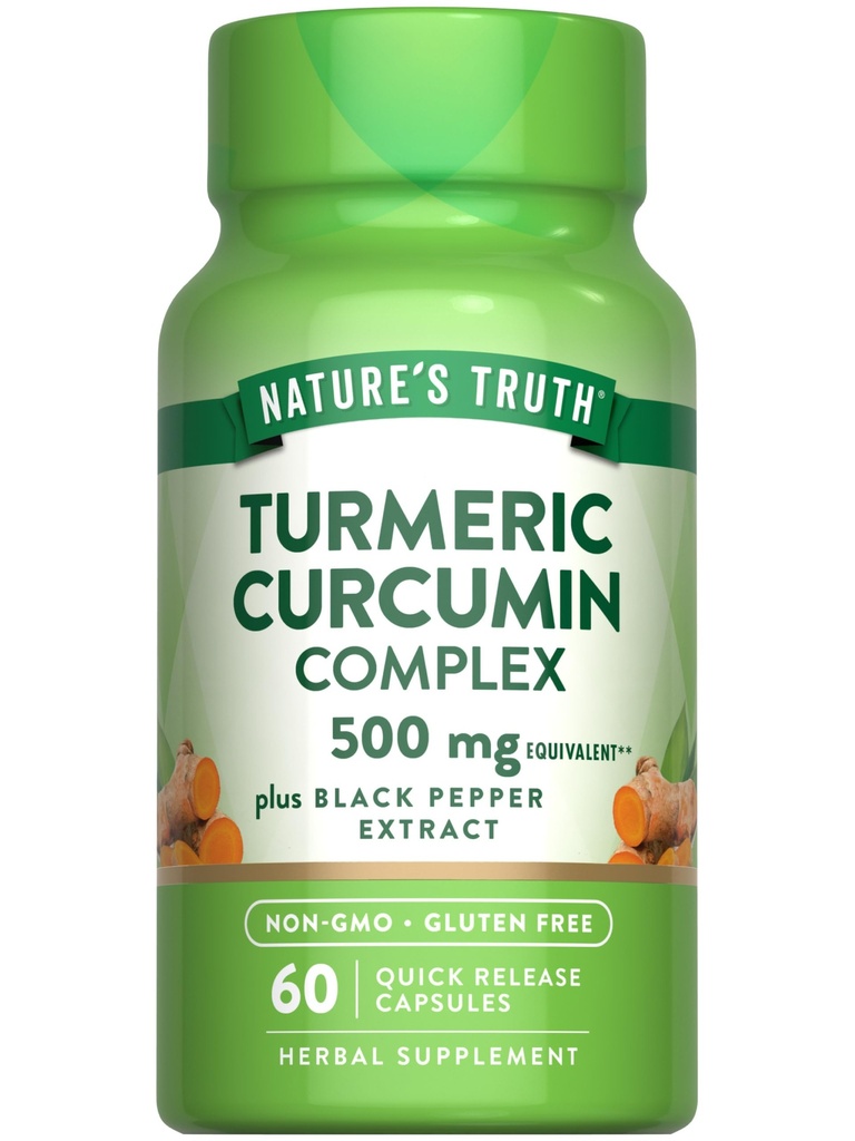 Curcumina currica della verità della natura con estratto di pepe nero | 60 capsule | Non OGM e Gluten Free Complex Supplement