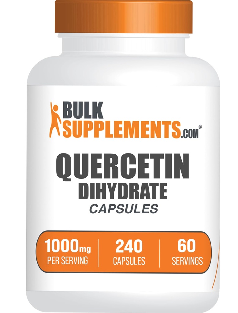 BulkSupplements.com Quercetin Dihydrat Kapseln - Quercetin Ergänzungen, Antioxidantien Ergänzung - 4 Kapseln pro Servierung, 240 Zähler (Pack von 1)