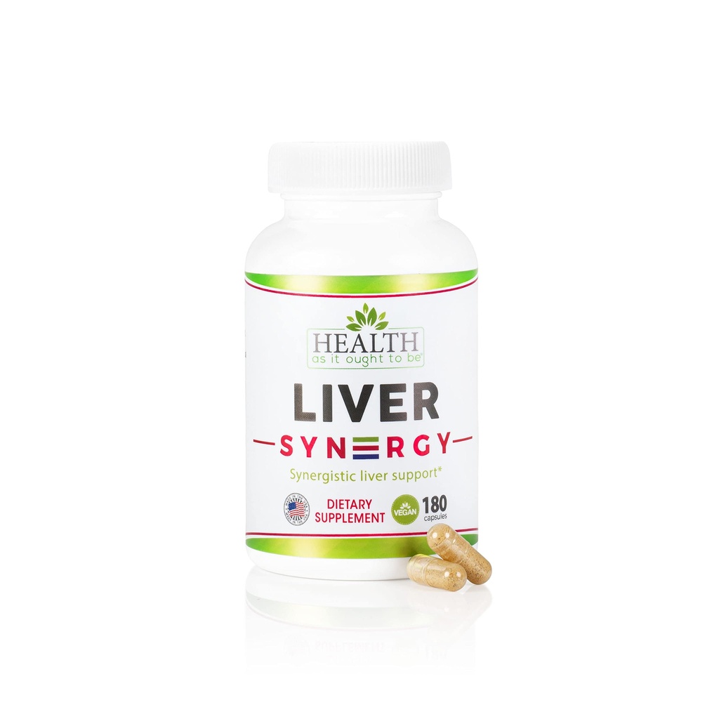 Health As It Ought To Be Liver Syn3rgy Supplement | Physician Formulated Capsules with Milk Thistle, Black Seed, Korean Ginseng | 180 Capsules