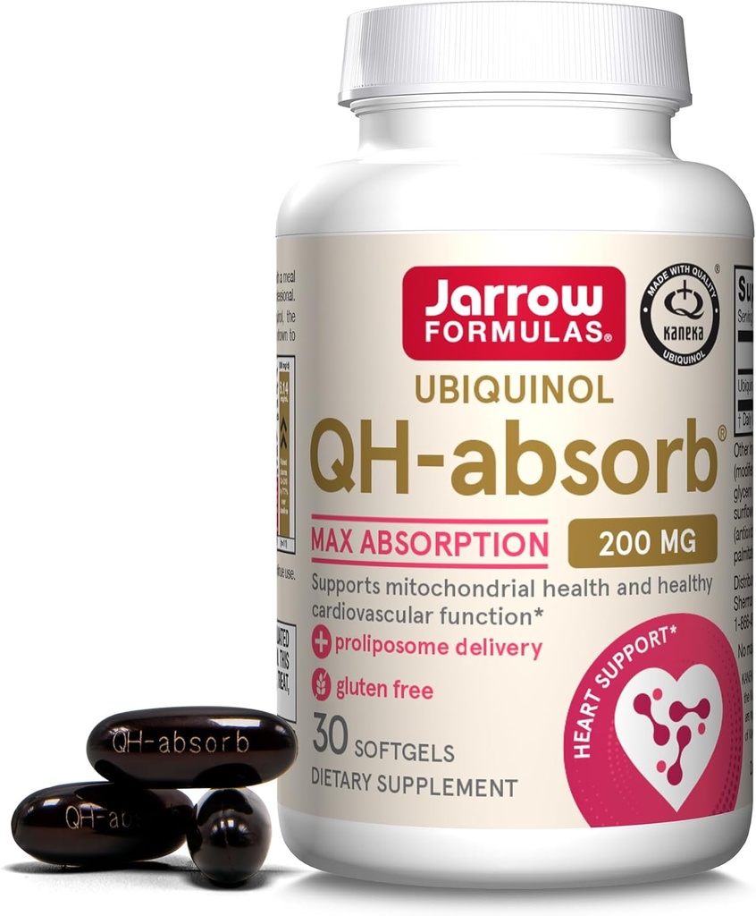 Jarrow Formulas CoQ10 200mg Softgels - 30 Tage Versorgung, Ubiquinol Co Q 10 Supplement für Herz-Kreislauf-Gesundheit, 30 Softgels