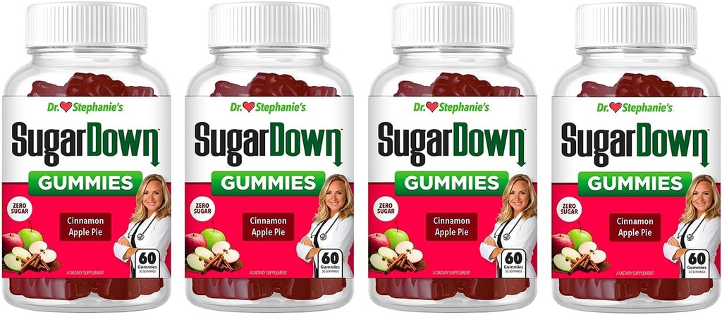 Dr StephanieS SugarDown Gummies – Ceylan & Cassia Cinnamon Supplément - 4 Pack