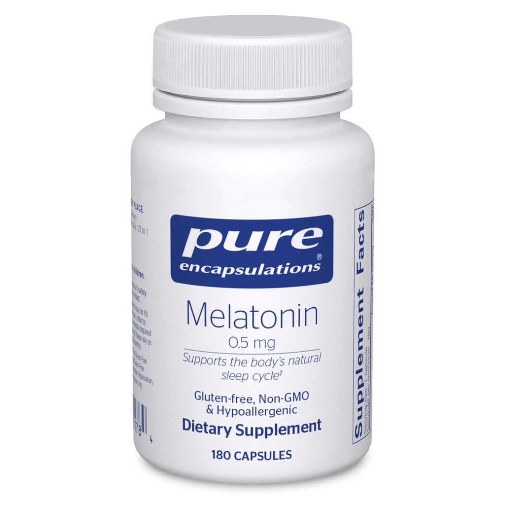 Pure Encapsulations Melatonin 0.5 mg - Natural Sleep Helper for Bedtime - Regola il ciclo di sonno - 0.5 mg Melatonina - Vegan & Non-GMO - 180 capsule