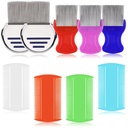 LABOTA 9 Pcs Lice Combs, Flea Combs, Hair Comb Double Sided Tooth Combs, Removal Dandruff Comb with Metal Teeth, Acciaio inossidabile Louse e Nit Comb per il trattamento dei pidocchi
