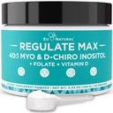 Regulate MAX Myo-Inositol & D-Chiro Inositol Ergänzung Pulver für Frauen mit Vitamin D & Folate PCOS Ernährungsunterstützung, Hormon Balance & Fertilität Unterstützung, Unflavored 60 Portionen
