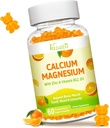 Calcio Magnesio Zinco Gummie con Vitamina D3 e K2, Magnesio ad alto assorbimento Glycinate Potassio per l'Immune e il Calma Mood, Vegan Orange Flavor 60 Gummies