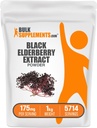 BulkSupplements.com Poudre d'extrait de baies d'eau douce - Berceaux d'eau douce provenant de la saumure noire, supplément de soutien immunitaire - Sans gluten - 175mg par portion, 1kg (2,2 lb) (paquet de 1)