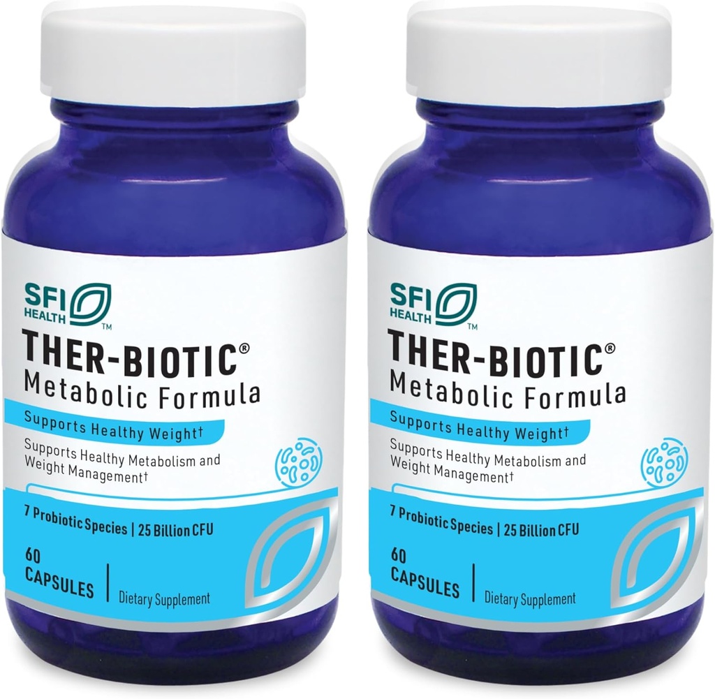 Klaire Labs SFI Health Ther-Biotic Metabolic Formel Probiotic - Unterstützt Stoffwechsel + Immunsystem - Vegetarische Probiotika - Allergiker, Dairy-Free (60 Kapseln / 2 Packung)