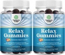 Calming Gummis für Erwachsene mit Ashwagandha und Magnesium - Relaxing Stress Gummis mit L Theanine 5HTP und Lemon Balm Extract - Adaptogenic Kamille Extrakt Vitamin B6 180 Count