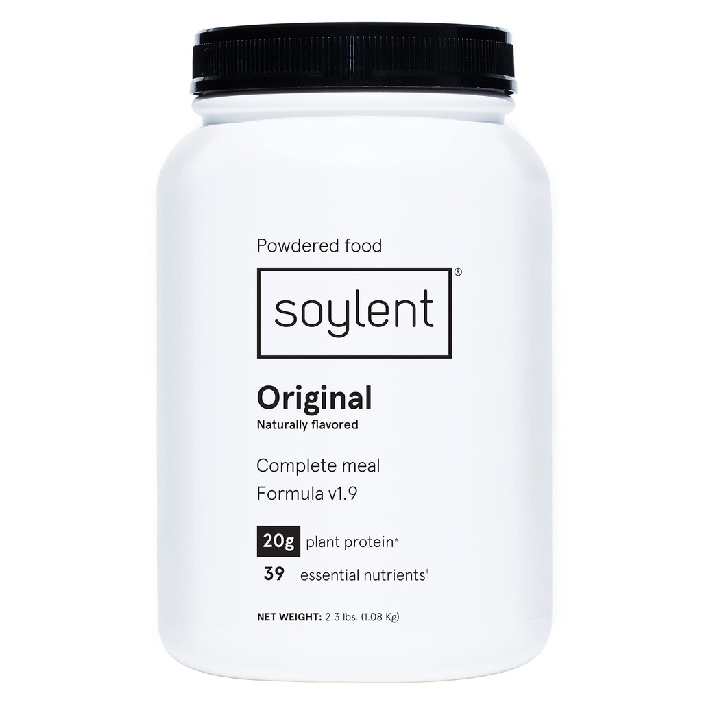 Soylent Nutrition Meal Sostituzione Proteina Polvere, Originale - Proteina Vegana Basata sulle piante, 39 Nutrienti Essenziali - 36.8oz