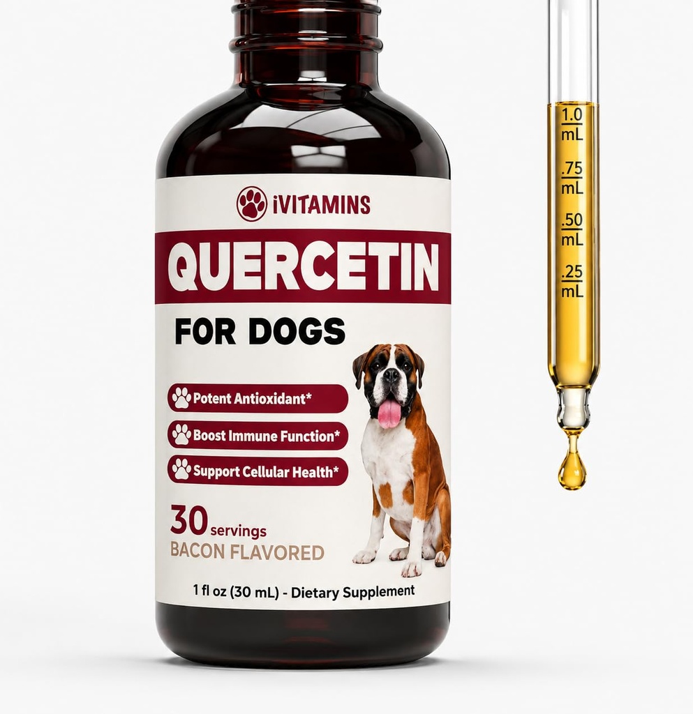 Quercetin for Dogs | Dog Allergy Relief | Quercetin for Dogs Allergies | Dog Allergy | Quercetin | Dog Allergy Support | Quercetin Dog | Dog Allergies | Quercetin Supplements | Bacon Flavor (1 confezione)