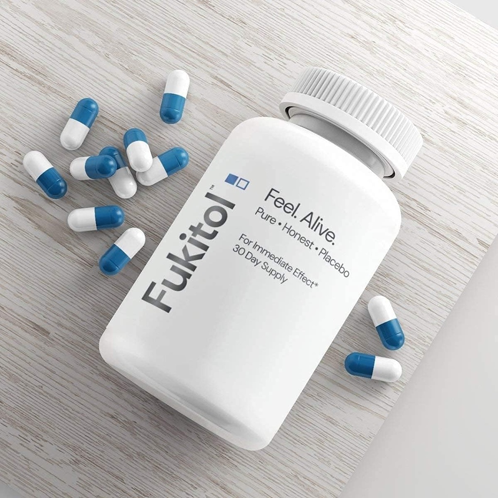 Fukitol Placebo Pills 30 ct - When It's Time to Make a Change - Pure & Honest Sugar Pill Capsule