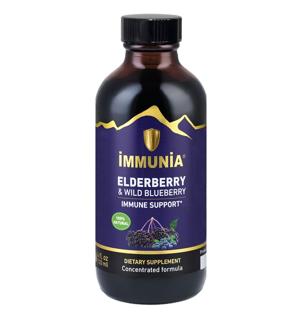 Immunia Elderberry & Wild Blueberry Konzentrat. Stärken Sie Ihr Immunsystem natürlich. Köstlicher Geschmack. 24-Tage-Versorgung. (1-Pack)