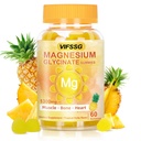 Magnesio Glycinate Gummies 500 Mg, Triplo Magnesio Complesso Zucchero-Free Gummies con Malate 400 Mg, Citrato 400 Mg, Magnesio Supplemento Chewable per Donne & Uomini Vegan, Organic 60 Count