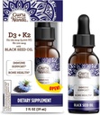 GuruNanda Wellness Bundle: Liquid Ashwagandha mit Bacopa (1 Fl Oz) für Fokus & Entspannungsunterstützung & Schwarzes Seedöl (2 Fl Oz) mit Vitamin D3, K2 & E für Immune Boosting - Vegan & Non-GMO
