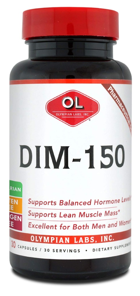 Olympian Labs DIM Ergänzung 150mg - DIM Diindolylmethan 30 Kapsel Versorgung von DIM für Estrogen Balance, Hormon Menopause Relief, Akne Behandlung, PCOS, Bodybuilding