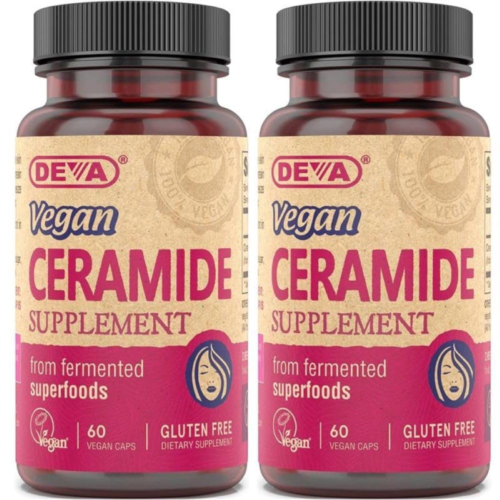 DEVA Vegan Vitamine Haut Restaurierung Ceramid Ergänzung Tabletten, 60 Zähler, (Pack von 2)