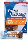 Beurre d'arachide au chocolat à haute teneur en protéines pures--Barres de protéine--20 Grams de protéines par barre--Gluten Free--6-1.76-Ounce Bars