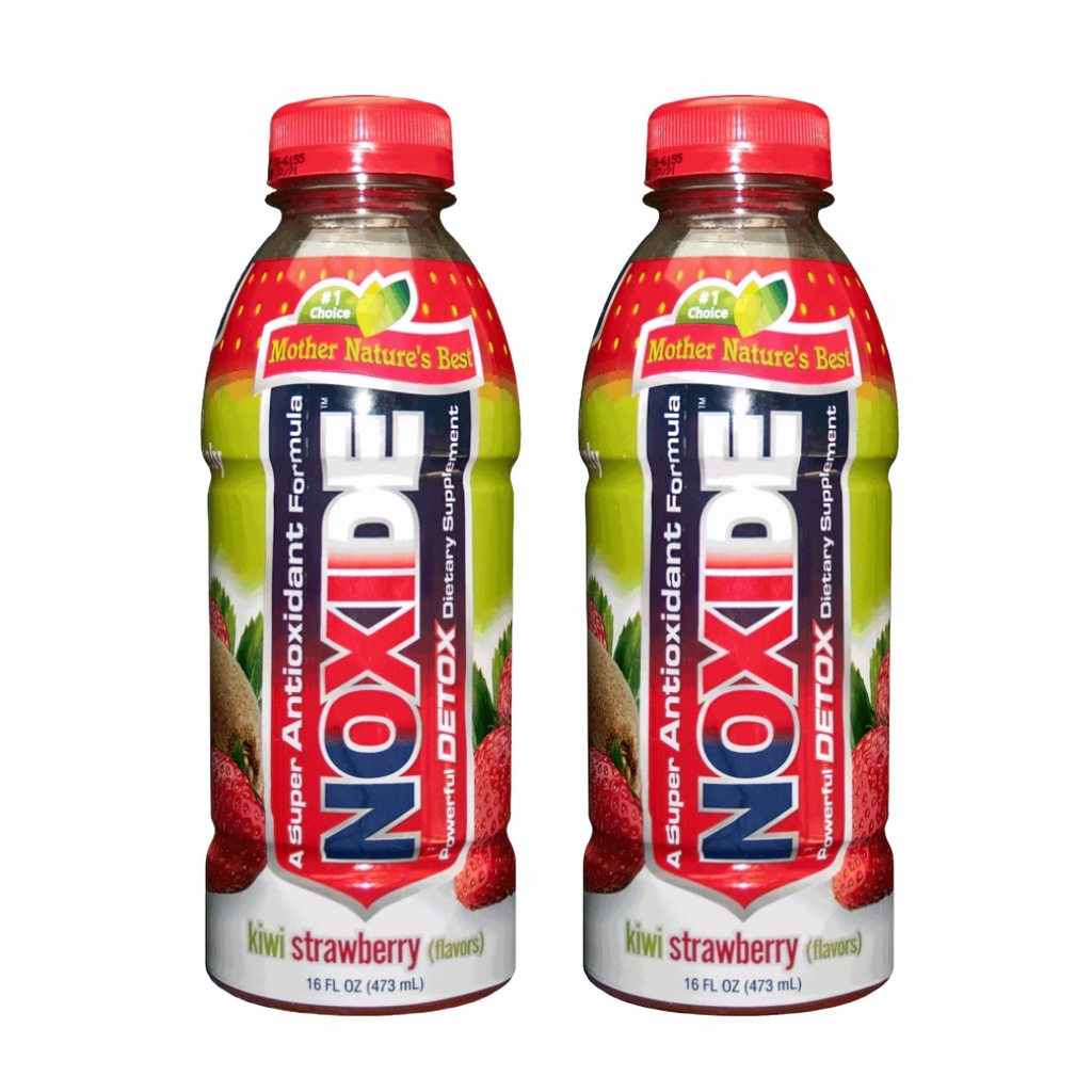 NOXIDE Detox Natural Body Nuova formula con radice di curcuma & latte Thistle | Aiuta a pulire il fegato | Kiwi & fragola | 16 oz (473 ml)/Bottle | 2 Pack
