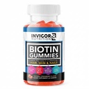 INVIGOR8 Biotin Gummi 10000mcg | Haarhaut Nägel Vitamine Biotin Ergänzung für Frauen Männer & Kinder 5000mcg x2 | Vegan Kosher Halal | Erdbeeren Flavor | 60