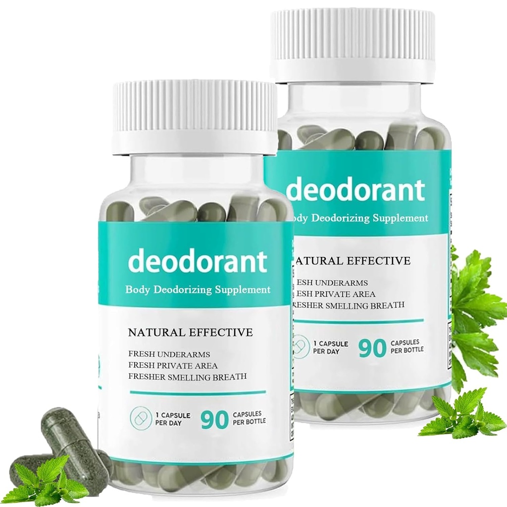 Body Deodorizing Supplement,Body Deodorizing Capsule,Body Deodorant Capsule per Detox, Digestione, Gut Health, Skin Support 90 Capsules (2)
