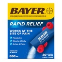 Bayer Rapid Relief Powder Packs with Aspirin & Caffeine, Dissolvable Fast Acting Pain Relief for Headache, Muscle and Body Pain, Raspberry Flavor (Packaging può variare), Confezione da 3 x 10 Conte