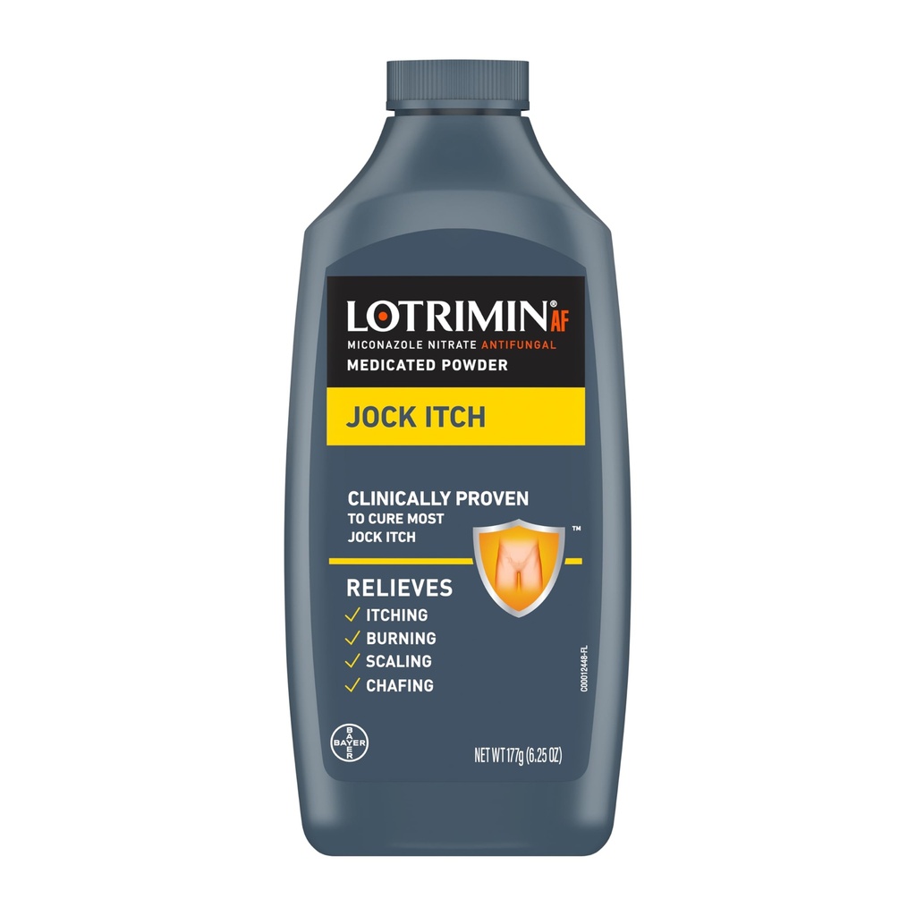 Lotrimin Antifungal Jock Itch Arzneimittelpulver mit Miconazol Nitrat, Jock Itch Behandlung für Männer, Frauen und Kinder über das Alter von 2, 6.25 Unze Flasche