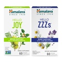 Himalaya Hello Joy avec Ashwagandha pour améliorer l'humeur et les esprits & Hello ZZZ avec Melatonine pour le soutien du sommeil, 60 Capsules Chaque - Bundle