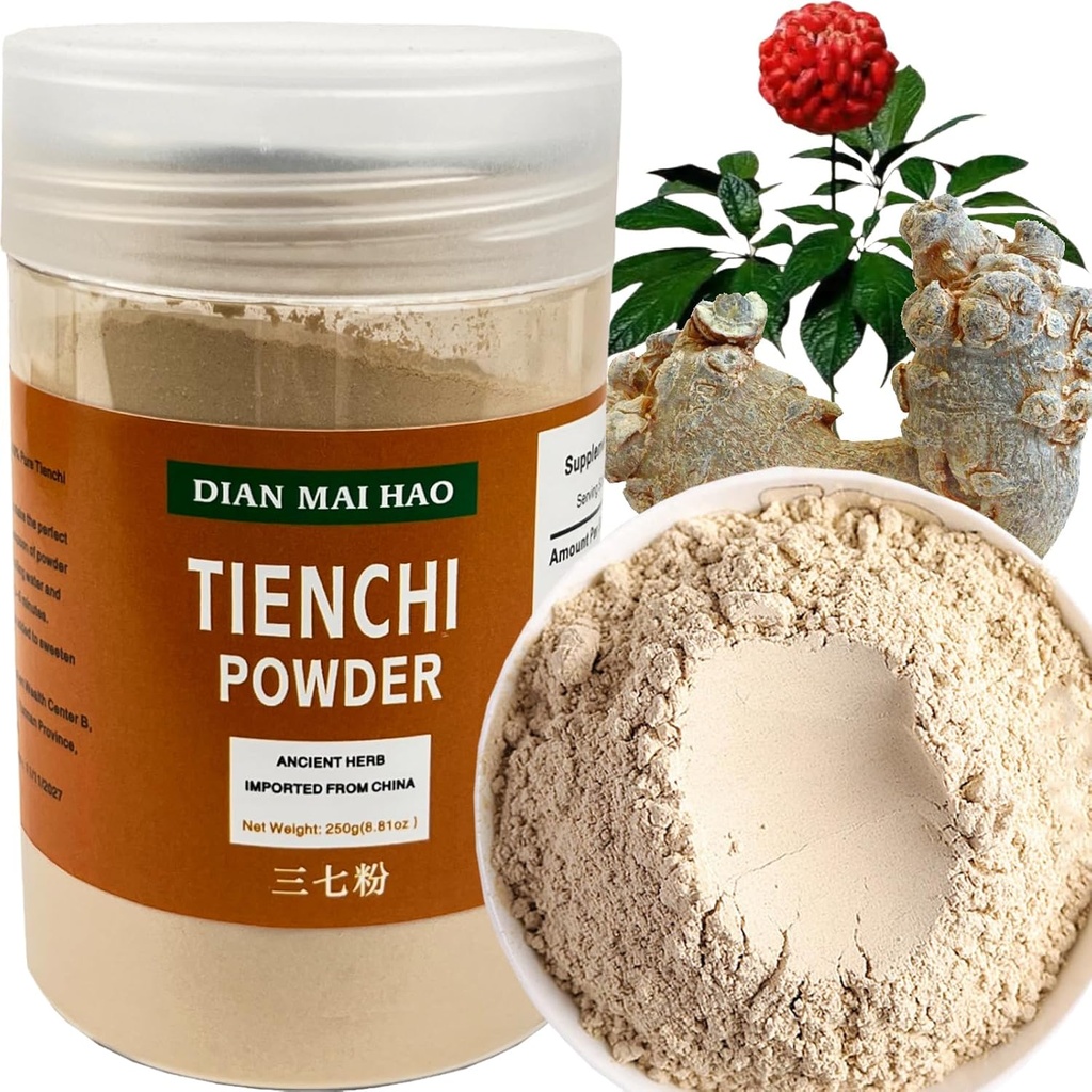 100% Superfine puro naturale Yunnan Wenshan Notoginseng Chi Root San Qi Tienchi Polvere 250g