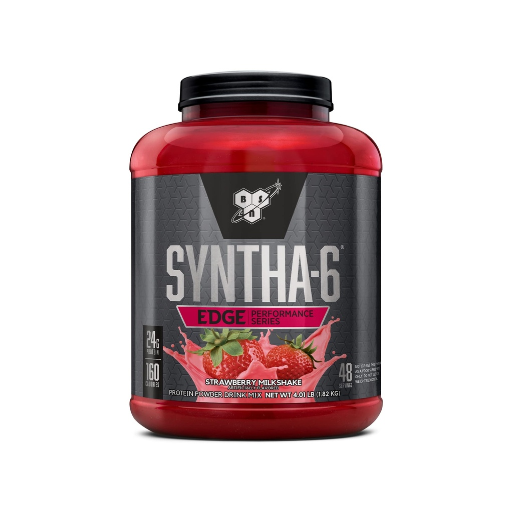 BSN SYNTHA-6 EDGE Protein Powder, con siero idrolizzato, caseina micellare, isolato di proteine del latte, zucchero basso, proteine 24g, fragola Milkshake, 48 Servings