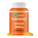 Curcumina ergica del Qunol con pepe nero & Ginger, 2400mg Estratto di curcuma con 95% curcuminoidi, supplemento di resistenza extra, assorbimento potenziato, supplemento di supporto congiunto, conta 105