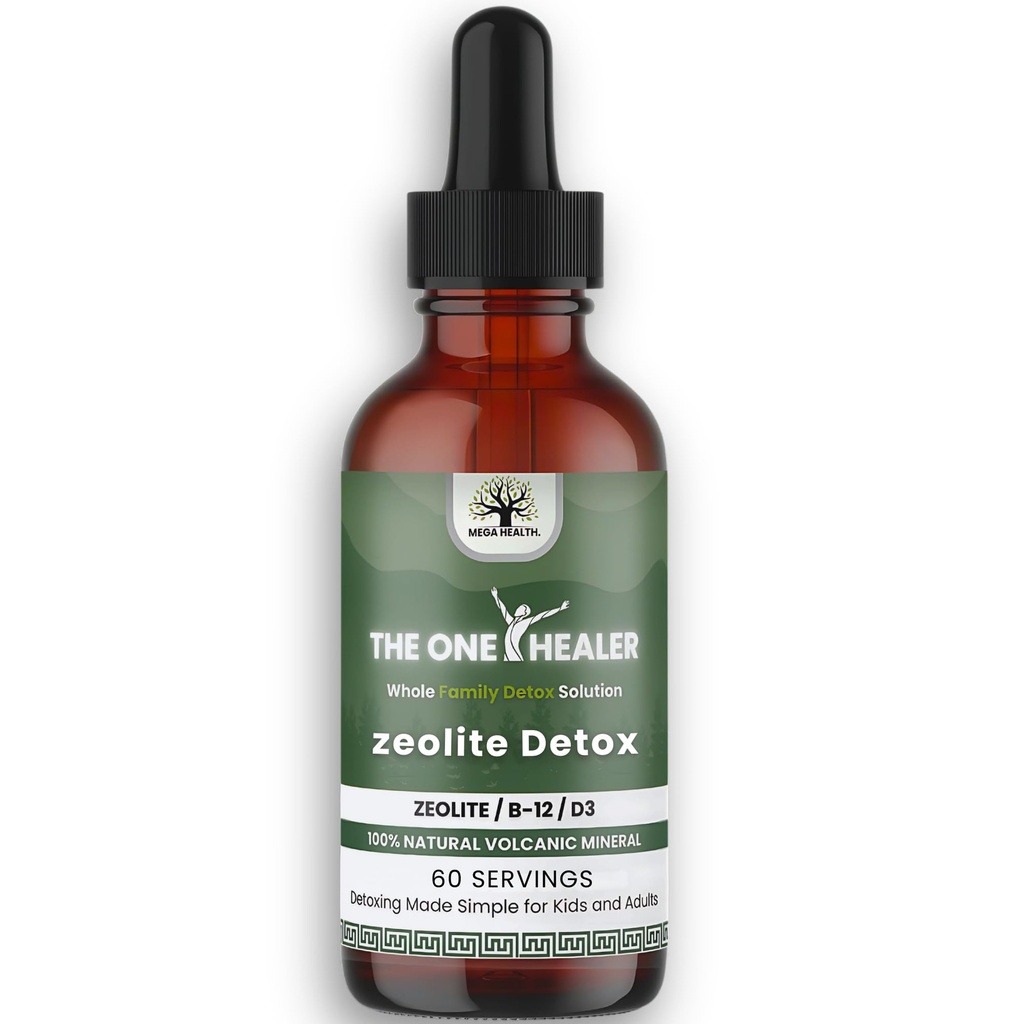 The One Healer - Zeolite Detox für Kinder und Erwachsene – Pure Zeolite Tropfen für Schwermetall – Advanced Full Body Cleanse mit Methyl B12 & Vitamin D3, Natural Daily Support, 60-Day Supply