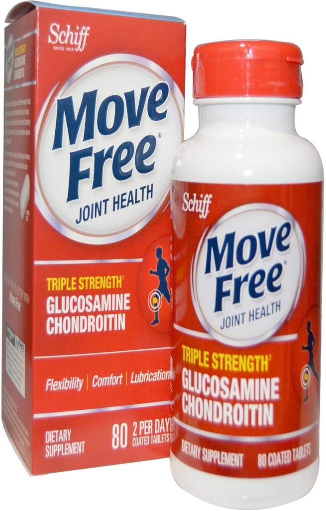 Schiff Move Free Advanced, Triple Strength Plus MSM & Vitamin D3, 80 Coated Tablets