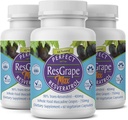 Perfect ResGrape Max, 60 pflanzliche Kapseln pro Flasche(Pack von 3) ~ 99% Trans-Resveratrol & Muscadine Grape ~ Anti-Aging Supplement & Potent Antioxidant
