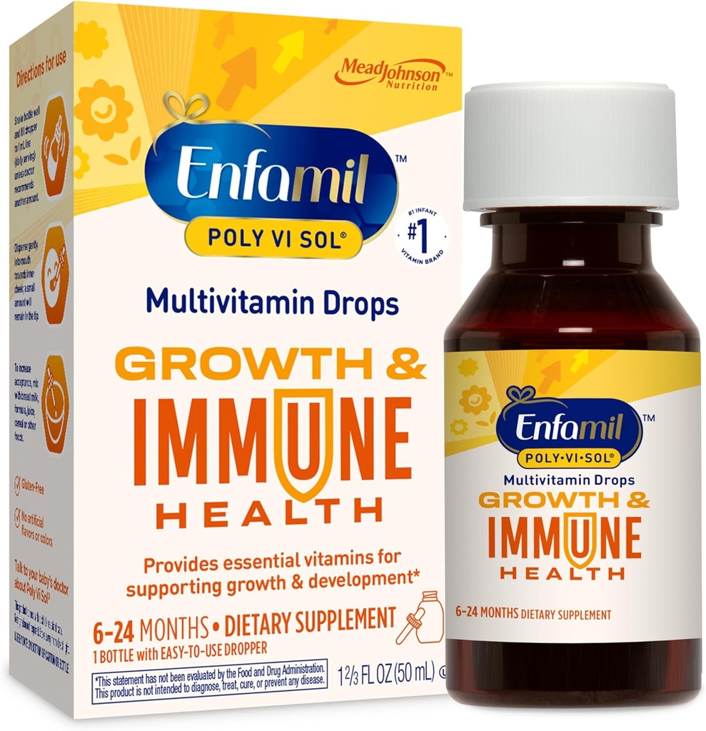 Enfamil Poly-Vi-Sol Multivitamin Ergänzung Tropfen mit Eisen 50 mL
