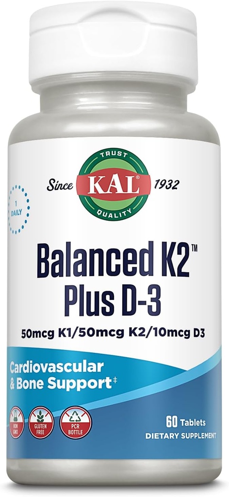 KAL Balanced K2 Plus D-3 Tabletten, 100 mcg, 60 Zähler