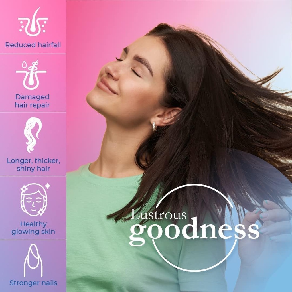 Biotin Tabletten für Haare, Haut und Nägel | Biotin Vitamin B7 Tabletten für Männer und Frauen | Haar Vitamin für Haarwachstum | Keine Nebenwirkungen (60 Tabletten)