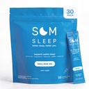 Som Sleep, Calm Sleep Powder Drink Mix, Melatonina 3mg, Magnesio, Vitamina B6, L-teanina & GABA – Vegan, Keto Friendly – Zero Sugar Berry, 30-Pack