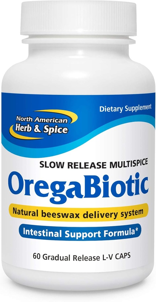 North American Herb & Spice OregaBiotic - 60 Kapseln - Immunsystem & Verdauungsunterstützung - Haar, Haut und Nagel Gesundheit - Schwarzes Seed Öl, Cumin Öl, Oregano Öl, Sage Öl - Non-GMO - 30 Gesamt Servierungen